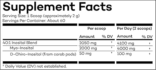 Miniatura 2 de Inositol  Myo & D-Chiro Inositol en Proporción 401  60 porciones  Suministro para 30 días