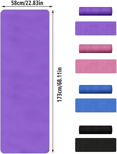 Miniatura 6 de Tapete de yoga para mujeres y hombres, antideslizante, antidesgarros, de alta densidad, con correa de transporte, tapete de entrenamiento en casa