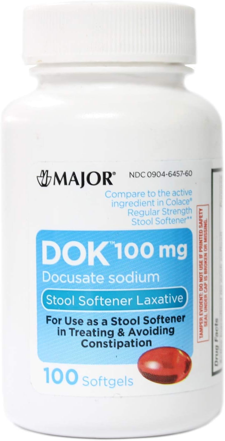 Pharmaceuticals DOK Stool Softener Softgels 100Mg, 100 Count Bottle