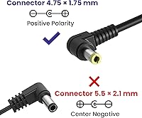 Vista 3 de Adaptador CA/CC de 9.5 V para cargador de fuente de alimentación Casio para teclado de piano Casio, solo compatible con los modelos enumerados
