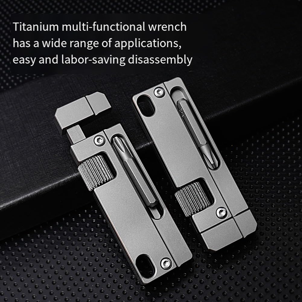 Wisyurt Titanium Alloy Mini Adjustable Spanner Wrench, Multitool Portable Repair Tool for Outdoor Use,Multifunctional Tool - Image 2