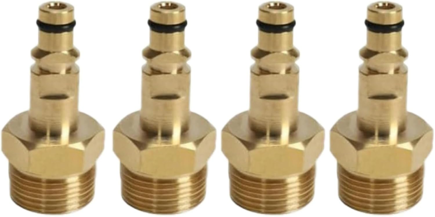 4 Pcs Gold M22 Adapter High Pressure Washer Hose Adapter Pressure Pipe Quick Connector Converter Fitting for K Series Pressure Washer Replacement Parts and Accessories Pressure Washer Parts