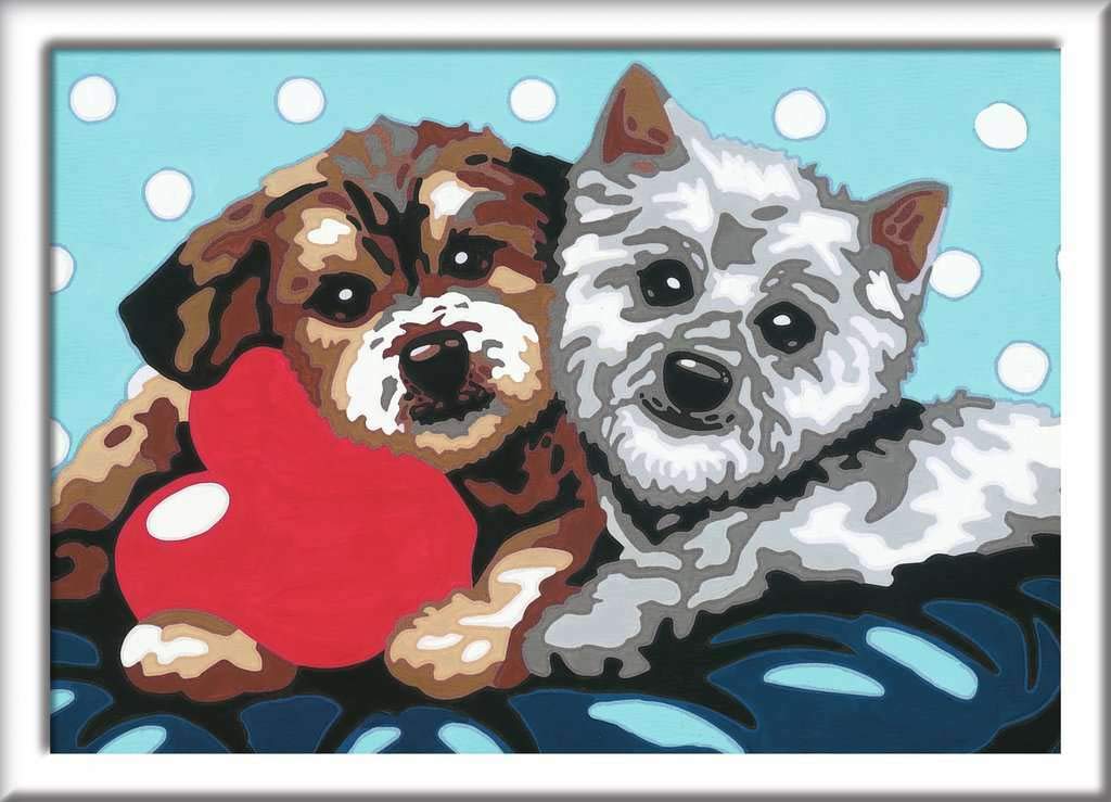 Ravensburger Pintura por números 27783 – Amistad con perros – Para niños a partir de 7 años