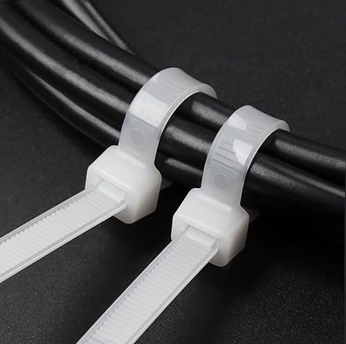 Miniatura 4 de Bridas grandes resistentes de 16 pulgadas blancas largas bridas de nailon para uso al aire libre, 60 piezas resistentes a los rayos UV, envoltura