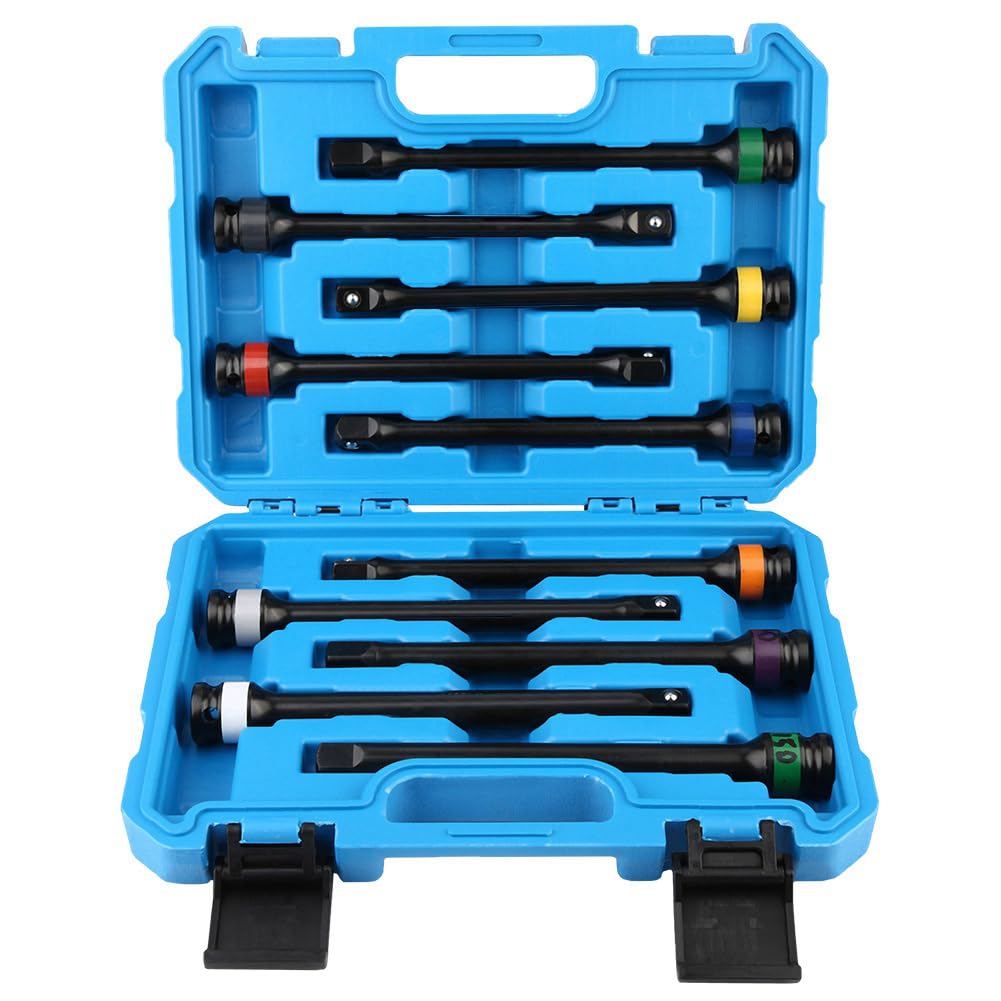 10-teiliges Drehmoment-Verlängerungsstangen-Set mit 1/2-Antrieb, Farbcodierter Drehmomentbegrenzer aus Chrom-Molybdän-Stahl, Ideal für Mechaniker und Heimwerker