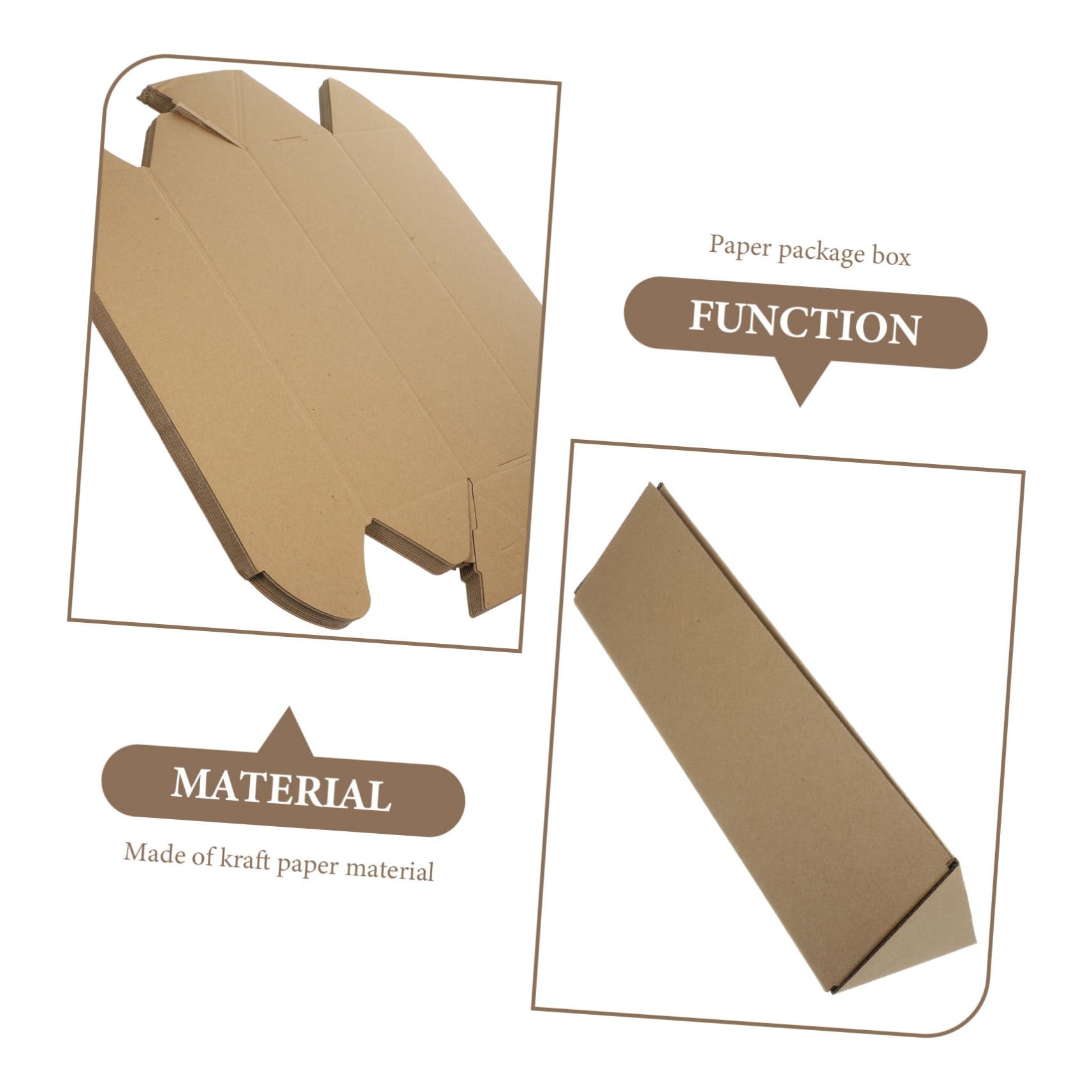 Tube de Rangement Triangulaire en Papier Kraft 10 Pièces | Carton D’expédition Kaki, Format Portable pour Transport et Déménagement, Design Ergonomique Professionnel
