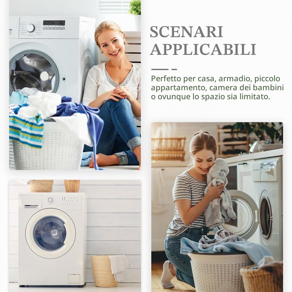 Ciieeo Cesto Portabiancheria Sporca in Pe Bianco 40l Design Unico Forato che Previene gli Odori, per Soggiorni e Bagni