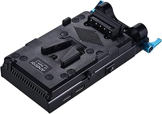 Placa Da Bateria,Sailsbury Adaptador de placa de bateria com trava em V de montagem em V com braçadeira de haste de furo duplo de 15 mm EN-EL15 Adaptador de bateria fictício para BMCC BMPCC D850