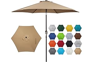 Blissun 7.5 ft Tan Patio Umbrella