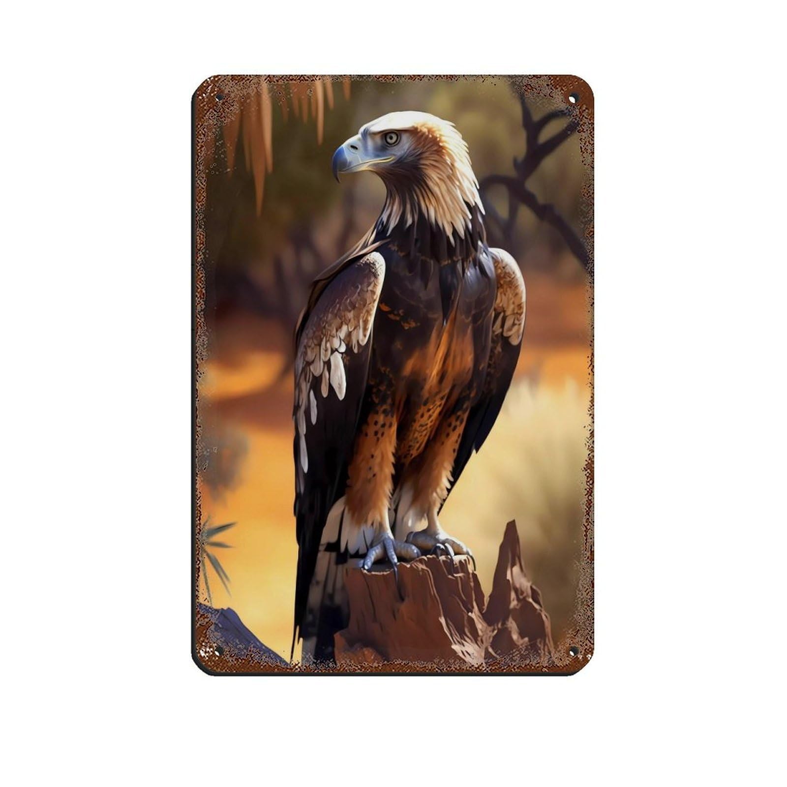 Lxwnze 20L X 30W Cm Majestic Wedge Tail Eagle（2） Tin Sign Vintage Metal Pub Club Cafe Bar Home Wall Art Decoration Poster Retro 8X12inch(20X30cm)