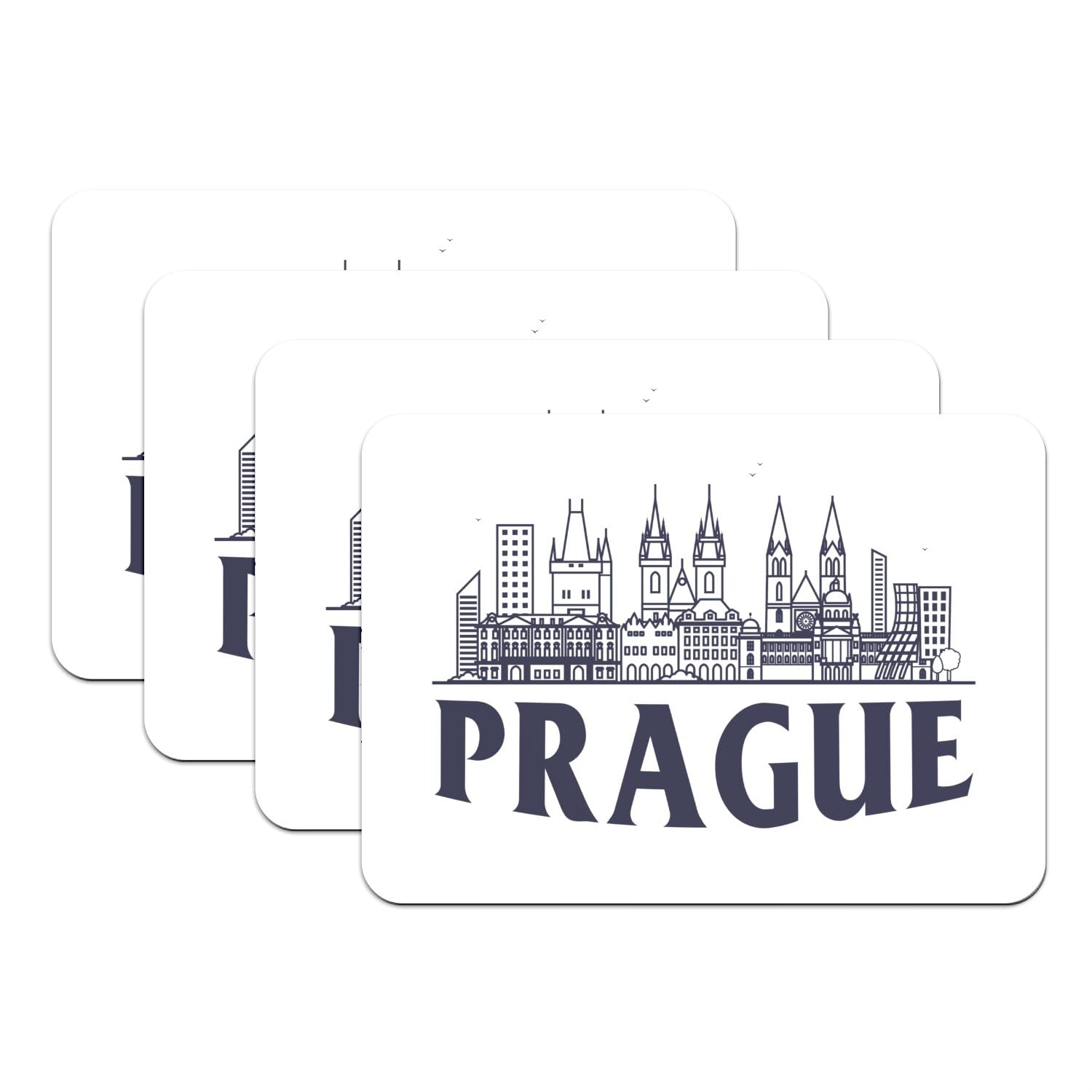 Sets de table en caoutchouc blanc Prague format 39x28