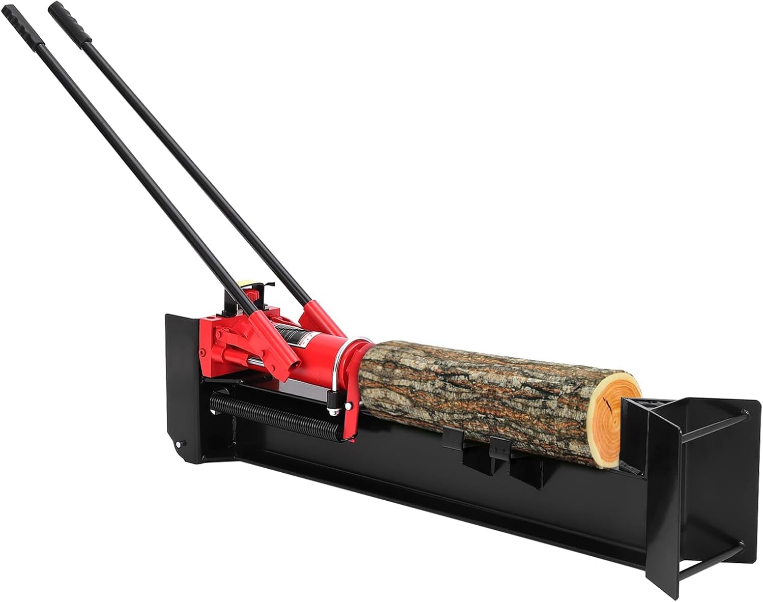 12 Ton Hydraulic Log Splitter Wood Cutter - Log Splitters for Firewood with Horizontal Full Steel Beam & Built-in Wheels, Manual Log Splitter for Backyards, Farms, and Homesteads