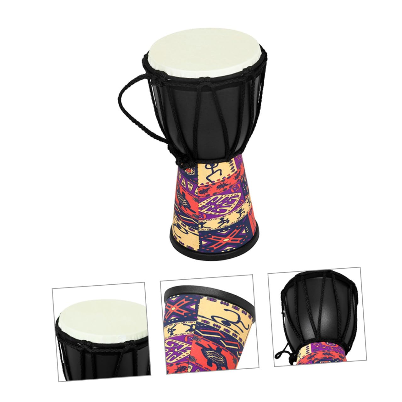INOOMP Tamburo Djembe a Mano Per Ragazzo Ragazza 4 Pollici, Strumento a Percussione Leggero Per Principianti, Tamburo Africano Per Spettacoli e Lezioni Musicali Per Ragazzi e Ragazze