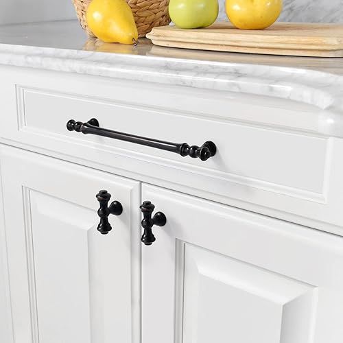 Miniatura 23 de Asidrama Paquete de 6 manijas de gabinete de cocina de latón cepillado de 12.6 pulgadas (12.598 in), tiradores de gabinete, accesorios de gabinete