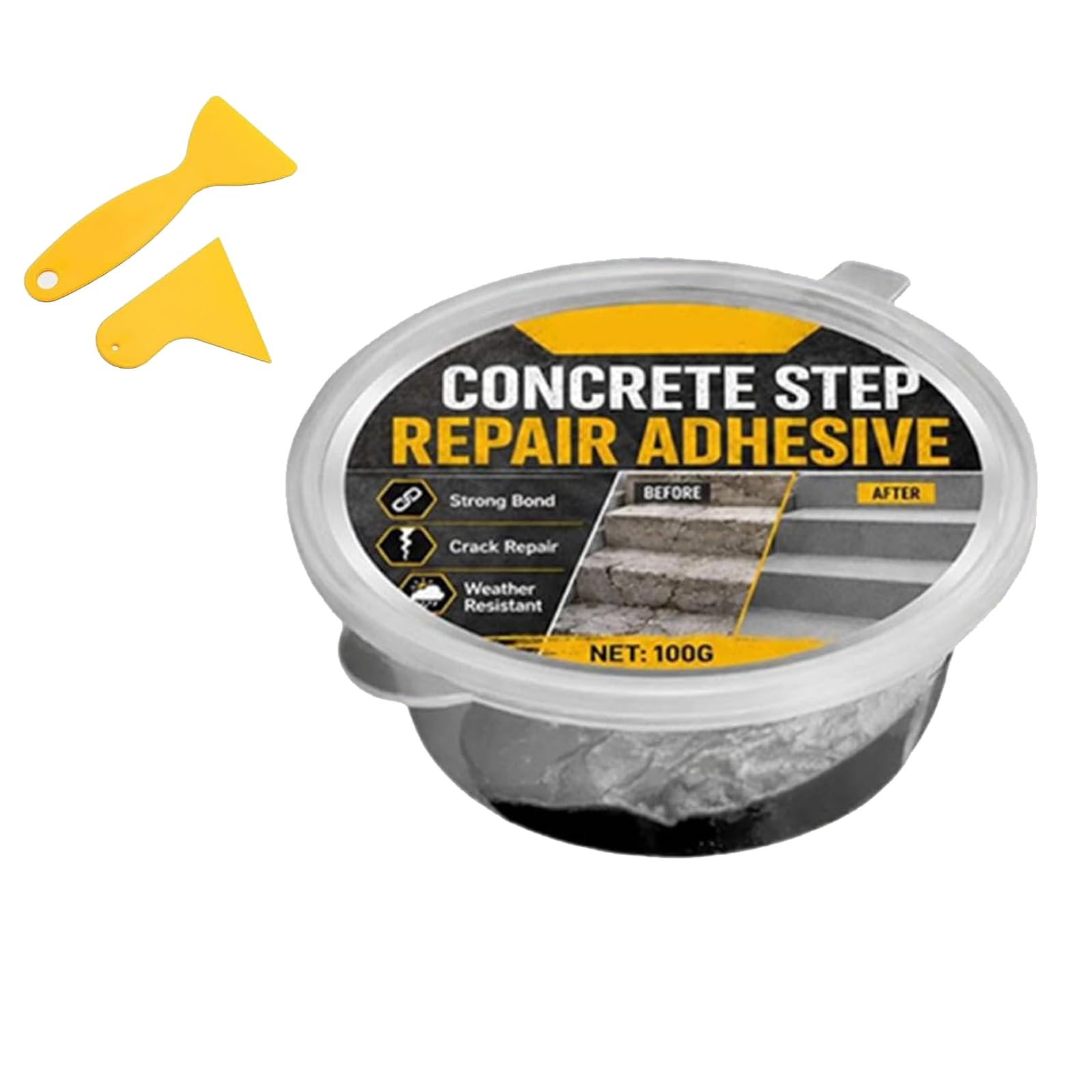 Concrete Step Repair Adhesive, Heavy Duty Concrete Crack Repair Adhesive Filler for Driveways and Patios, High Elasticity Asphalt Driveway Concrete Crack Filler for Professionals (1)