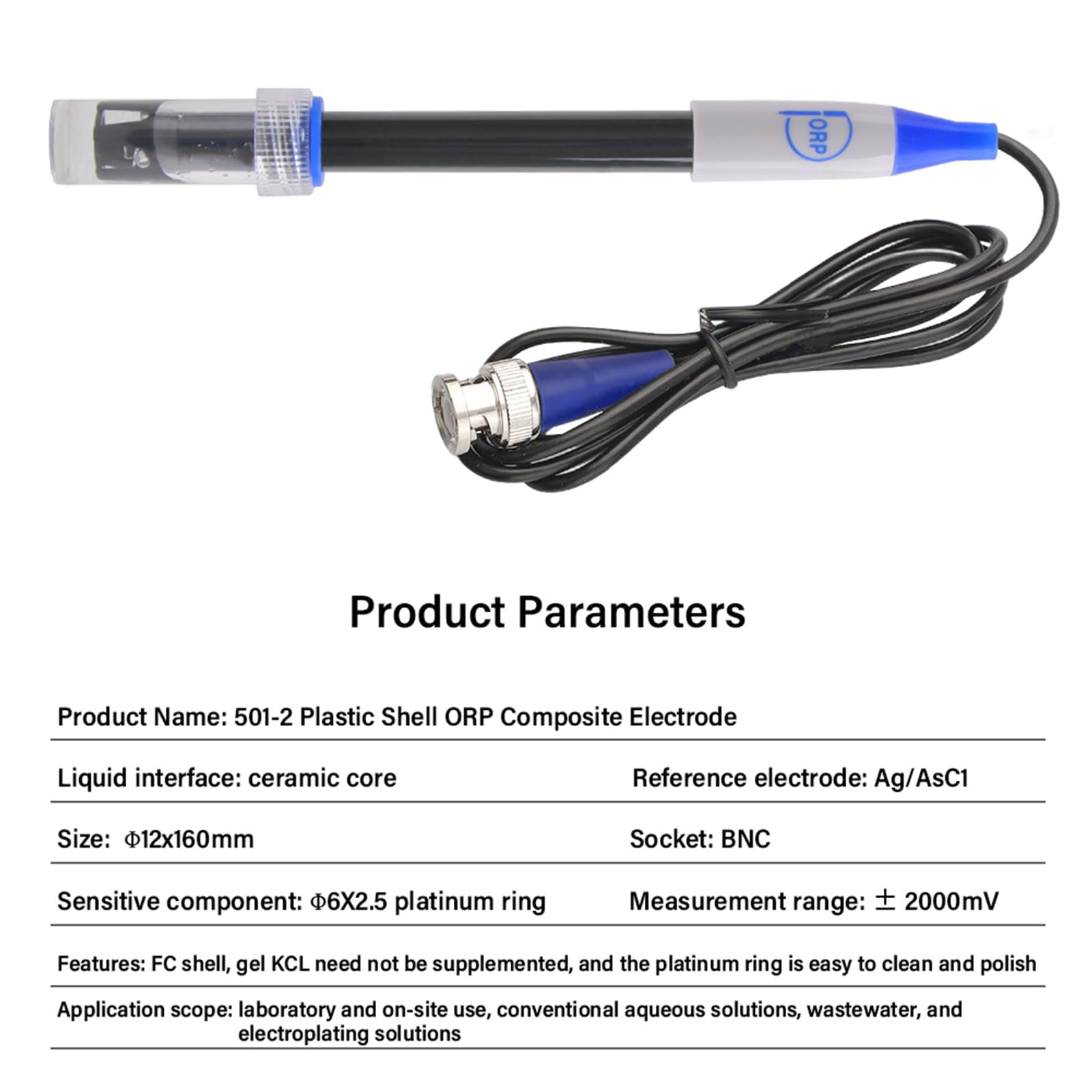 La sonda de sensores Precise ORP Tool 501-2 ofrece mediciones rápidas y precisas del potencial en el monitor de análisis de agua, electrodo reemplazable