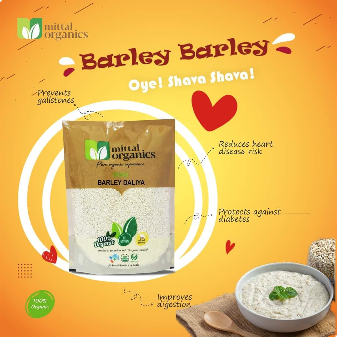 Mittal Organics Organic Barley Dalia (Jau ka Daliya) – High Fiber & Protein-Rich Breakfast Cereal | 900g x 2 Pack | 100% Natural, Vegan & Preservative-Free | Healthy Whole Grain Superfood| High Fiber, Low GI, Easy to Cook | Ideal for Weight Loss, Digestion & Diabetic Diet I Lapsi - Image 7 thumbnail