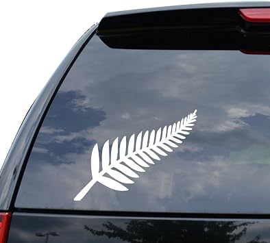 DiamondCutStickerz New Zealand Silver Fern Decal Sticker Car Truck Motorcycle Window Bumper Laptop Wall Decor - Size 05 Inch / 13 Cm Wide - Color White Matte Finish