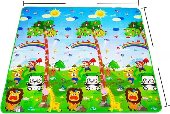 DELT Premium Katlanabilir Çift taraflı Oyun Matı Aslan-Trafik eğitici (150 * 200 CM)- ÇANTALI