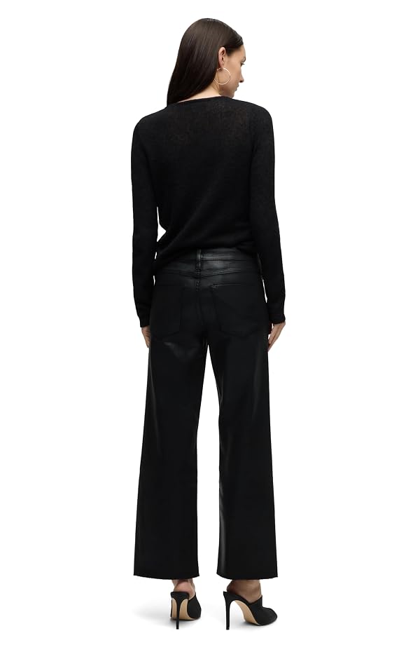 Hudson Women's Rosie High Rise Wide Leg Ankle Jean, Coated Black Beaut, 25 by HUDSON - Used condition - Image 9