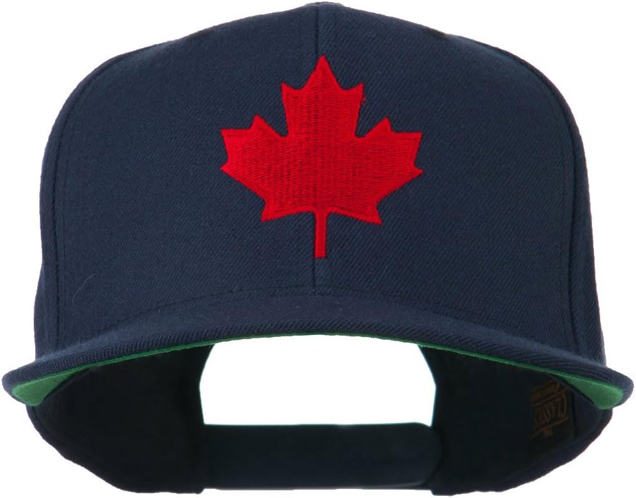 Canada Maple Leaf Embroidered Flat Bill Cap