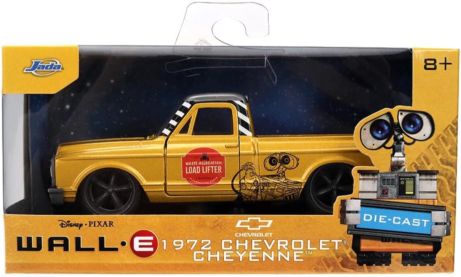 Jada Toys Wall-E Chevrolet Cheyenne 1972 (13.5 cm), Miniature Metal Wall-E Appearance, with Free Wheel and Opening Doors, for Fans and Children from 8 Years