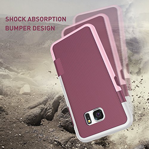 Galaxy S7 Edge Case, Till(Tm) Ultra Slim 3 Color Hybrid Impact Anti-Slip Shockproof Soft Tpu Hard Pc Bumper Extra Front Raised Lip Case Cover For Samsung Galaxy S7 Edge G935 5.5Inch [Wine] #TOP2