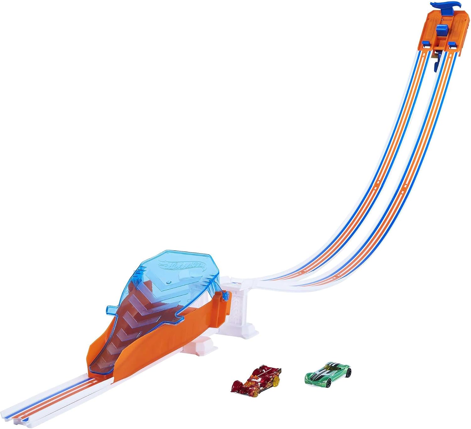 Hot Wheels GJL15 Drop Race Jump Track Set with two cars