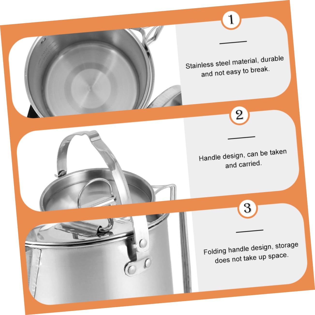 UPKOCH Hervidor de Agua Portátil de Acero Inoxidable con Mango Antideslizante para Camping y Senderismo Tetera Multifuncional para Picnic al Aire