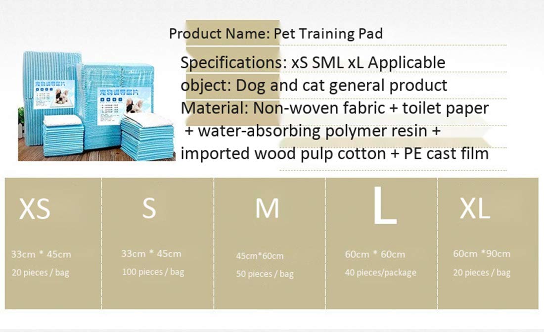 Couches de Chiot Jetables pour Tapis de Dressage pour Animaux 100 Feuilles Épaissir Le Tapis de Pipi pour Chien D'absorption d'eau de Désodorisation
