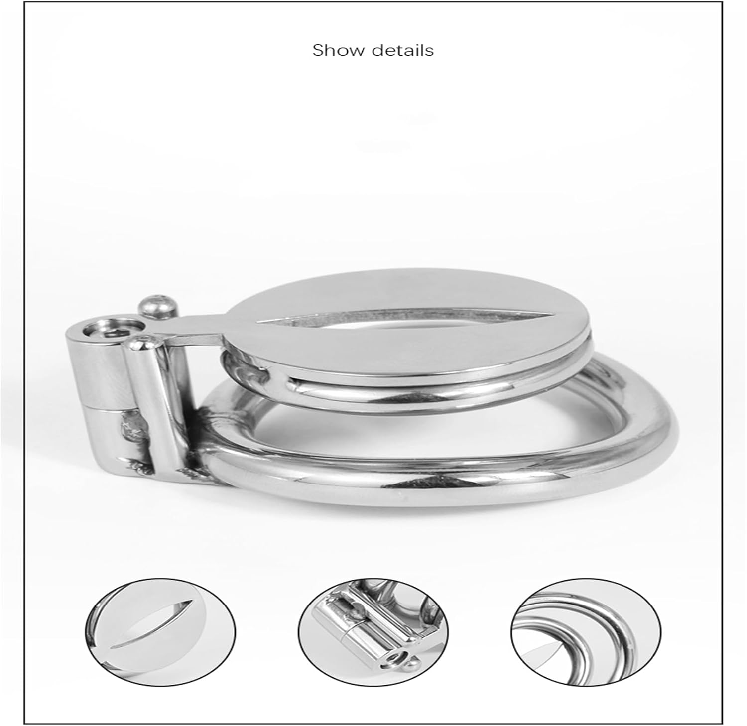 Male Chastity Device Cock Cage - Lightweight Stainless Steel Chastity Invisible Lock, Ergonomically Designed for Sissy Boy Penis Trainer, Key Included, Men's Erotica A93 (L)