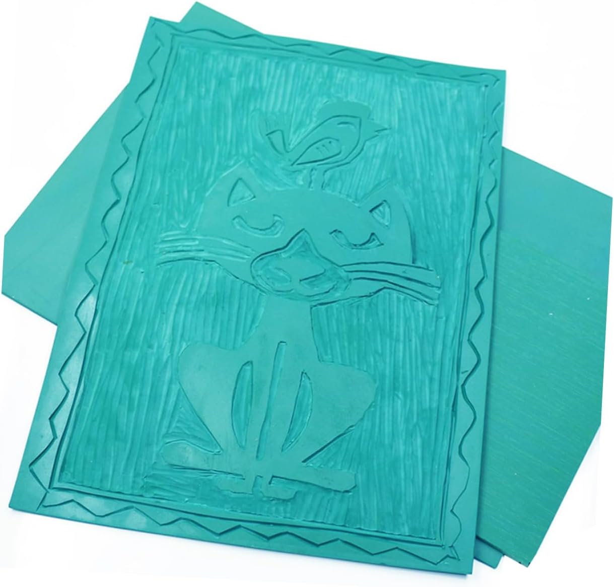 Gadpiparty 6Pcs Carving Rubber Sheets for Kids Beginner Printmaking PVC Plates for Art Projects for Engraving and DIY Crafts