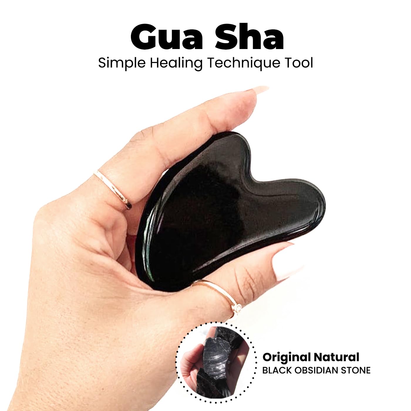 ROSELYNBOUTIQUE Gua Sha - Herramientas faciales y rodillo facial para cuidado natural de la piel sin arrugas, rodillo de jade herramienta Guasha para cara (negro)