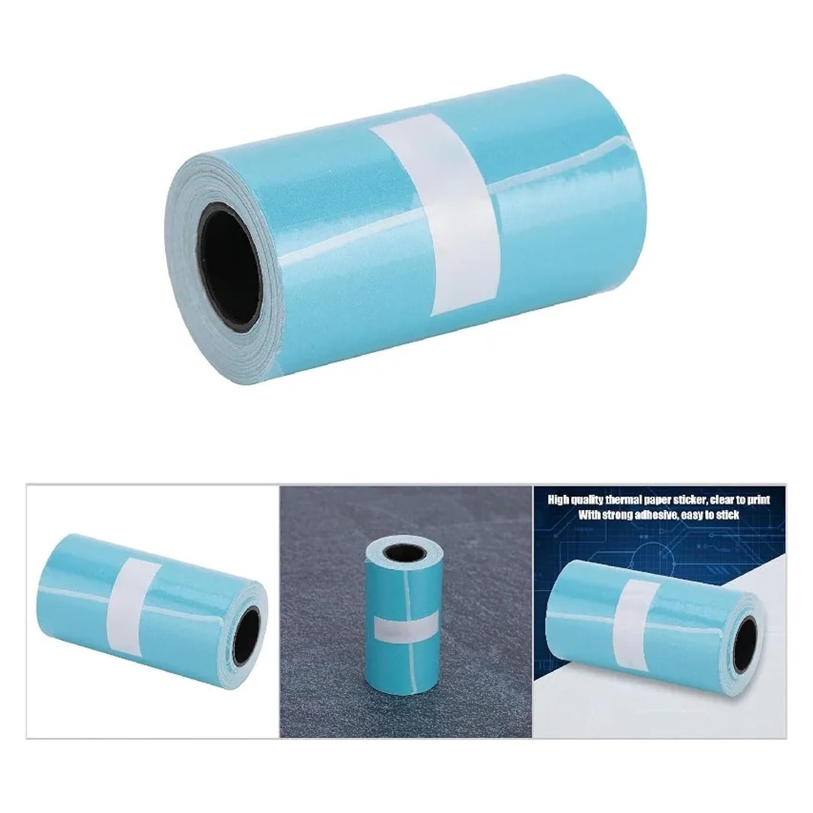 Papier thermique, Lot de 6 rouleaux de papier mémo thermique 57 x 30 mm, multicolore, autocollant, for imprimante de poche