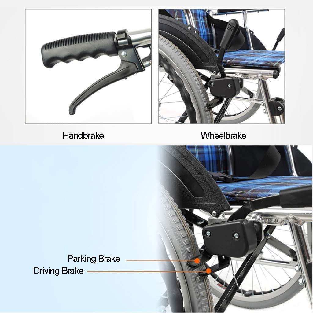 Sillas de Ruedas Plegable Asistente Propulsado Silla de Ruedas Ligeras de Transporte Plegable Mde Aleación de Aluminio