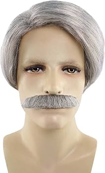 ARIA　髭切　XLサイズ　ウィッグ付き Amazon.co.jp: Wigs2you メンズウィッグ おじさん グレーヘア