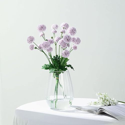 Miniatura 5 de Efavormart - 2 arbustos  tallo de flor de crisantemo lavanda de 33 pulgadas, espray de flores de seda artificial  perfecto para bodas, aniversarios,