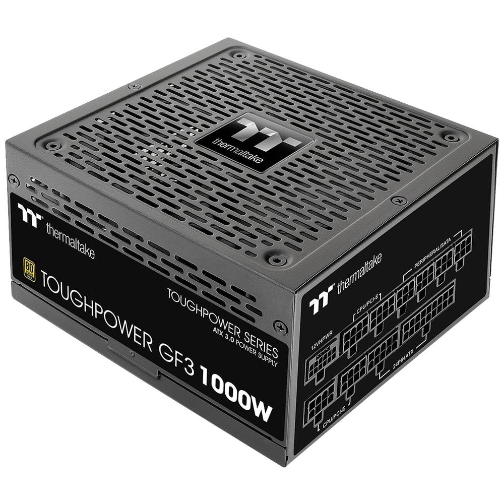 Thermaltake Toughpower GF 3 1000W | PC-ATX-3.0-Netzteil | PCIe Gen 5.0 | 80-Plus-Gold | voll-modular | leiser 140 Lüfter | EU Zertifiziert | schwarz