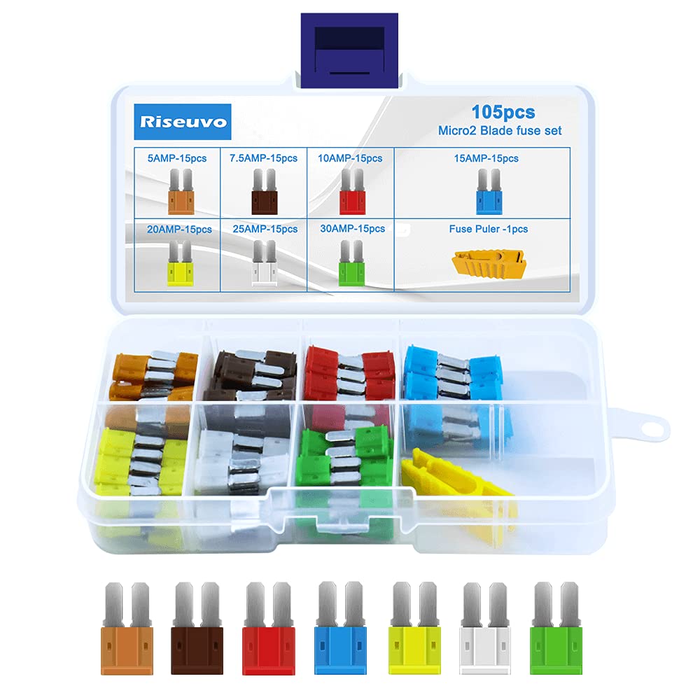 Micro2 Fuses Automotive 105pcs ATR Blade Fuse Kit Assortment 5A 7.5A