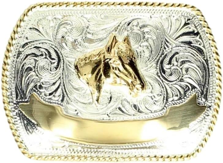 Crumrine Western Belt Buckle Kids Youth Horsehead Silver Gold C1059207
