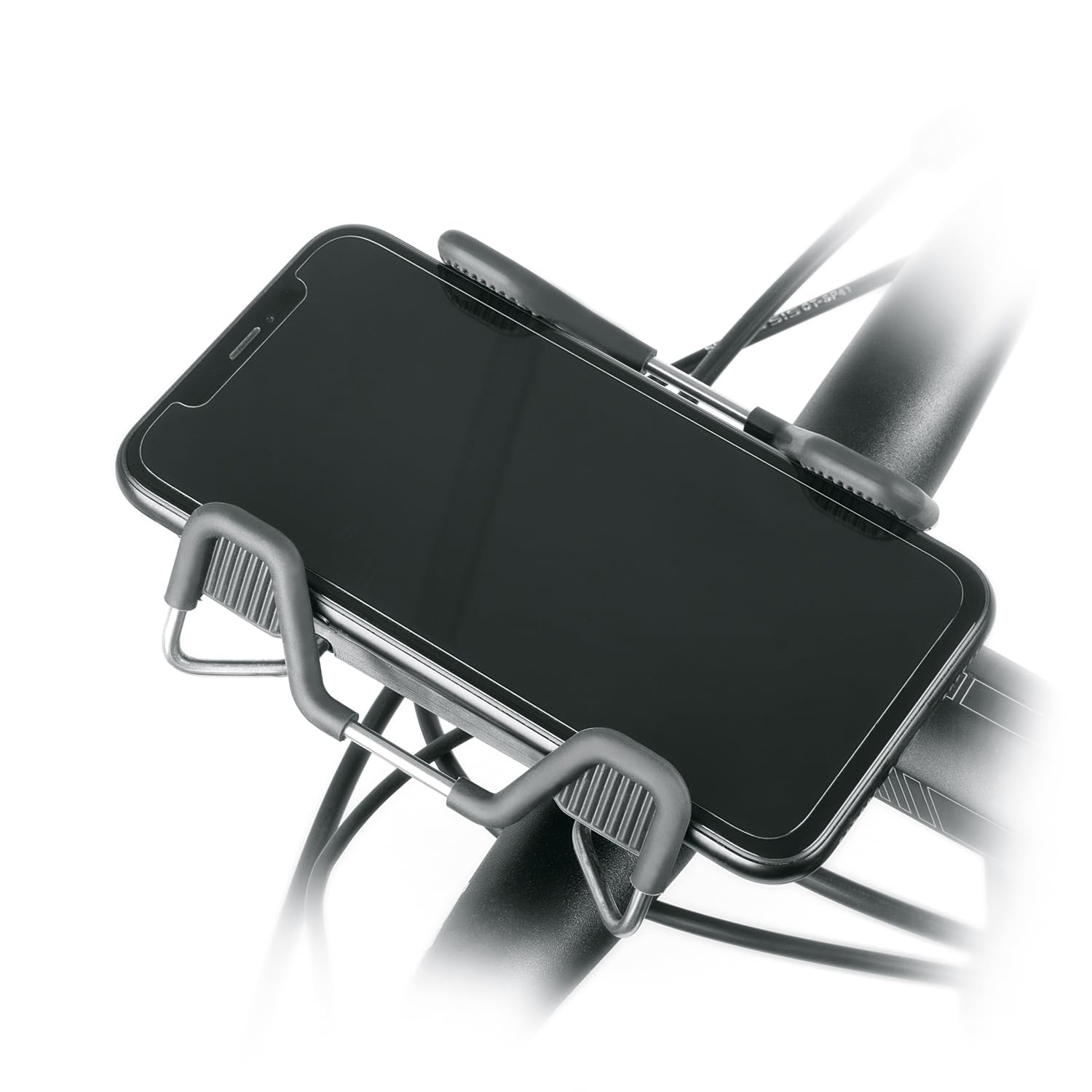 SKS GERMANY SMARTGRAB 360 Handyhalterung (Smartphone-Halter für den Lenker, automatische Klemmung durch Scherentechnik, 360° drehbar für Hoch- und Querformat, 20,5–35 mm Durchmesser, Made in Germany)