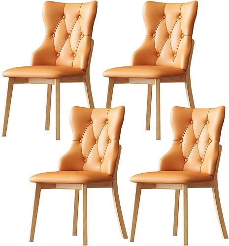 Miniatura 27 de JKGHK - Sillas de comedor, sillas de cocina tapizadas, silla de sala con respaldo y patas de madera, silla de sala de estar sin brazos para el Negro