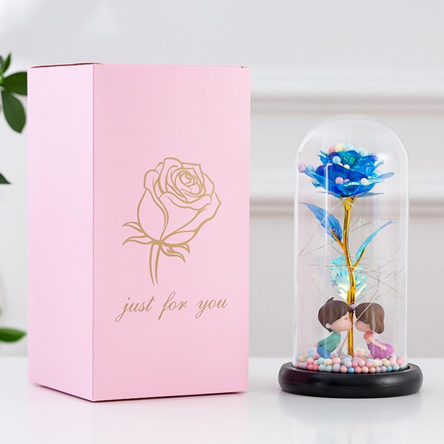 Amazon.com: Gold Foil Eternal Luminous Artificial Rose Flower with