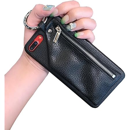 Amazon Lanjp Iphoneケース 携帯入れポーチ 高級手作りタイプ がま口 キーサークル カード 小銭入れ 大人 ファスナーポケット レザー 無地カッコイイファッション 超クール 完全保護 便利 高級倣皮革 個性的 スタッズ 保護キャップ 3色展開 リング 男女通用 Iphone 7