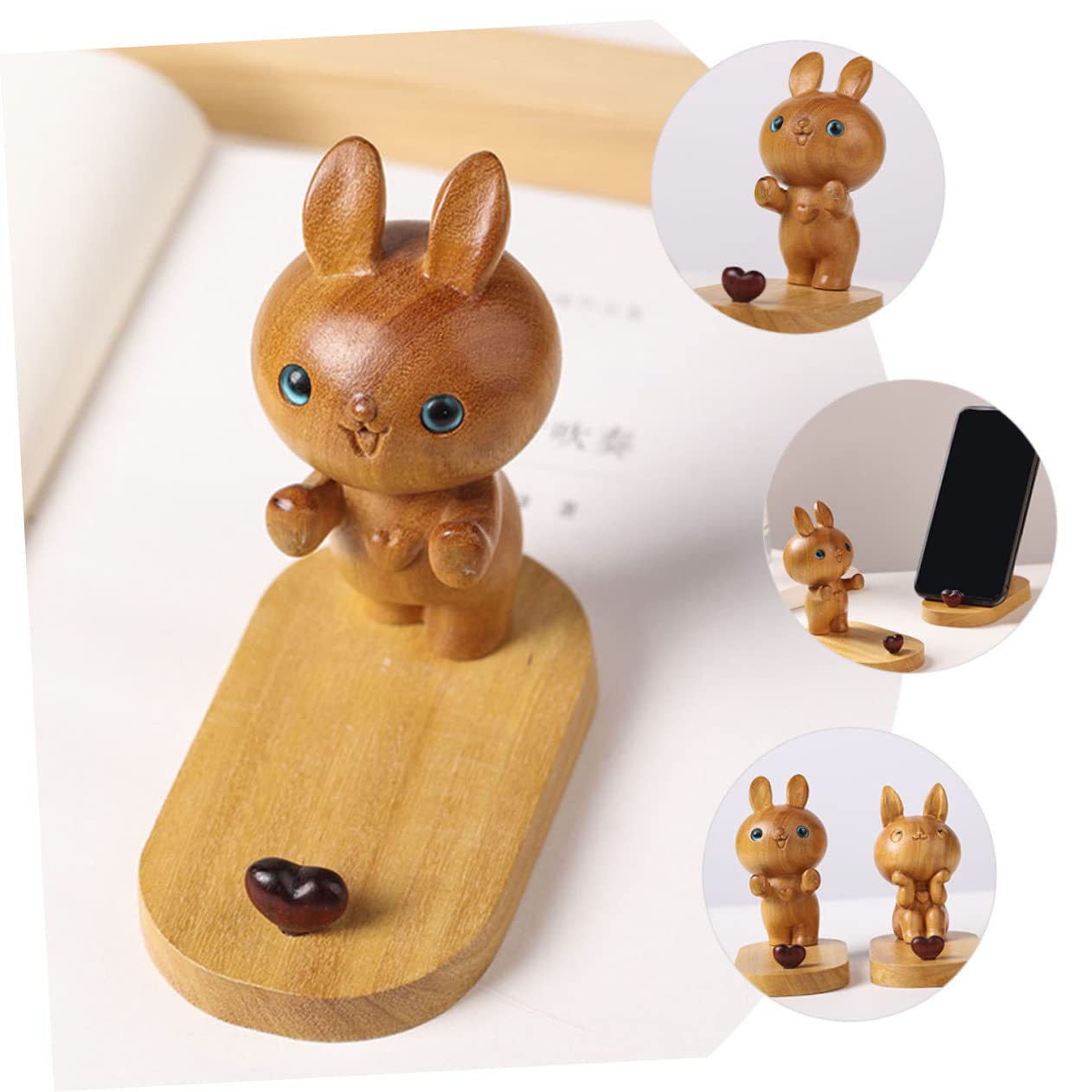 Hemobllo 2pezzi Supporto Per Smartphone Forma Di Coniglio Portatile e Decorativo Supporto Per Telefono Da Tavolo Stabile e Resistente Per Uso Casa e Ufficio