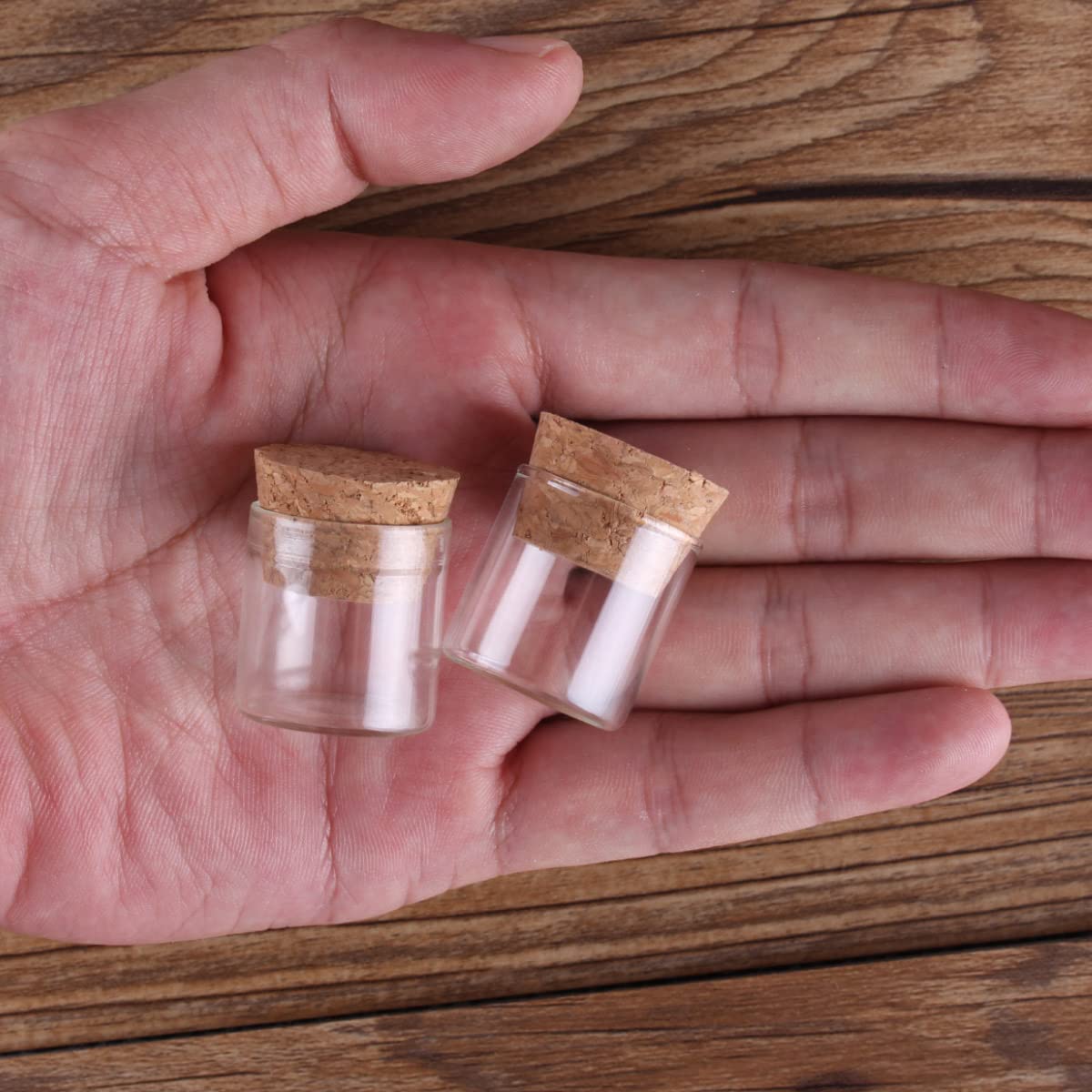 Szklane probówki z pokrywkami, Butelki szklane 5 ml/10 ml/12 ml z korkiem, opakowanie 50 szt.(12ml)