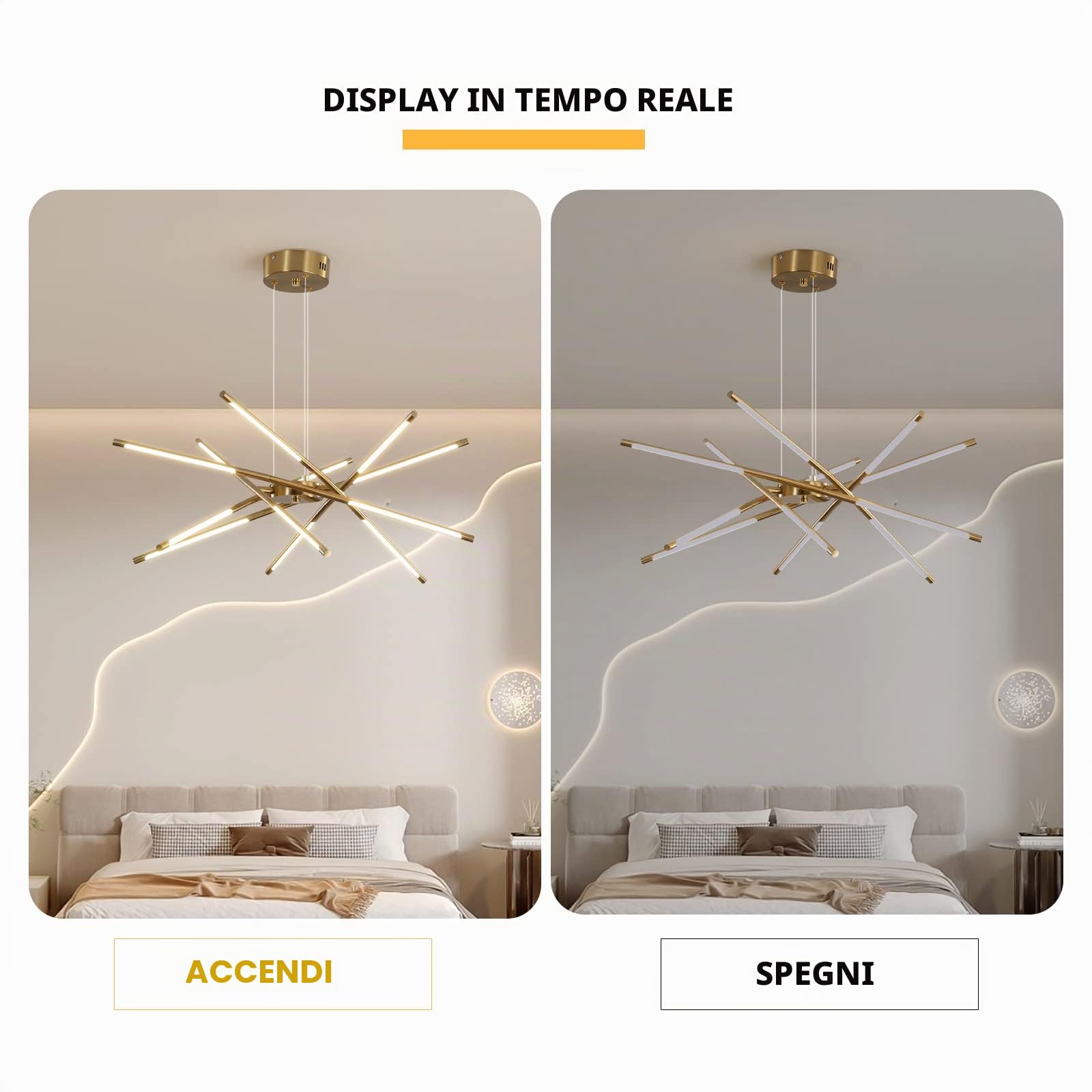Lampadario moderno a LED Sputnik, con 12 teste per soggiorno, sala da pranzo, cucina, camera da letto