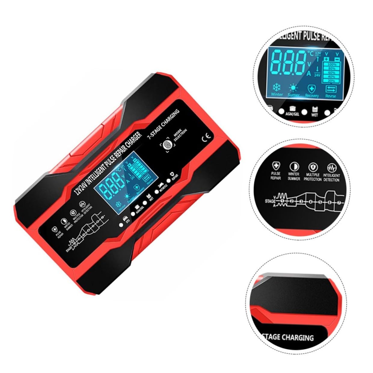 Ciieeo Chargeur Intelligent De Réparation Impulsions Pour Batterie De Voiture Mainteneur De Charge Chargeur De Batterie Intelligent