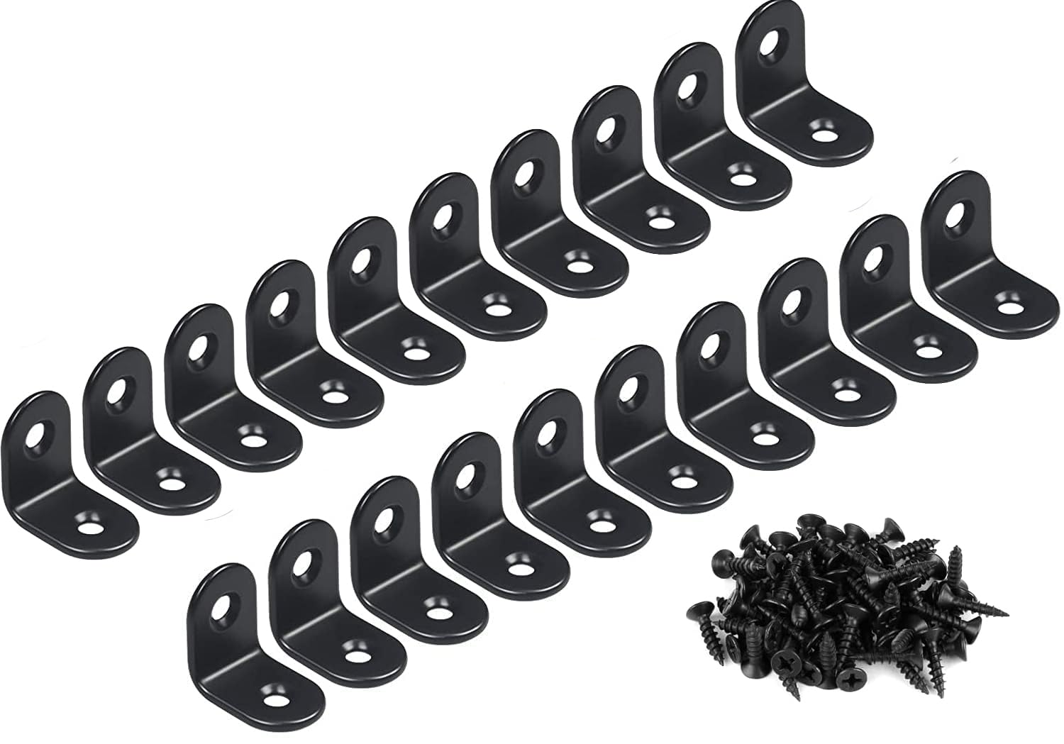 ZiYuya Corner Braces Metal L Bracket Heavy Duty Joint Right Angle Shelf Support Corner Braces Wall Bracket for Shelves Wood Furniture Cabinet (Black