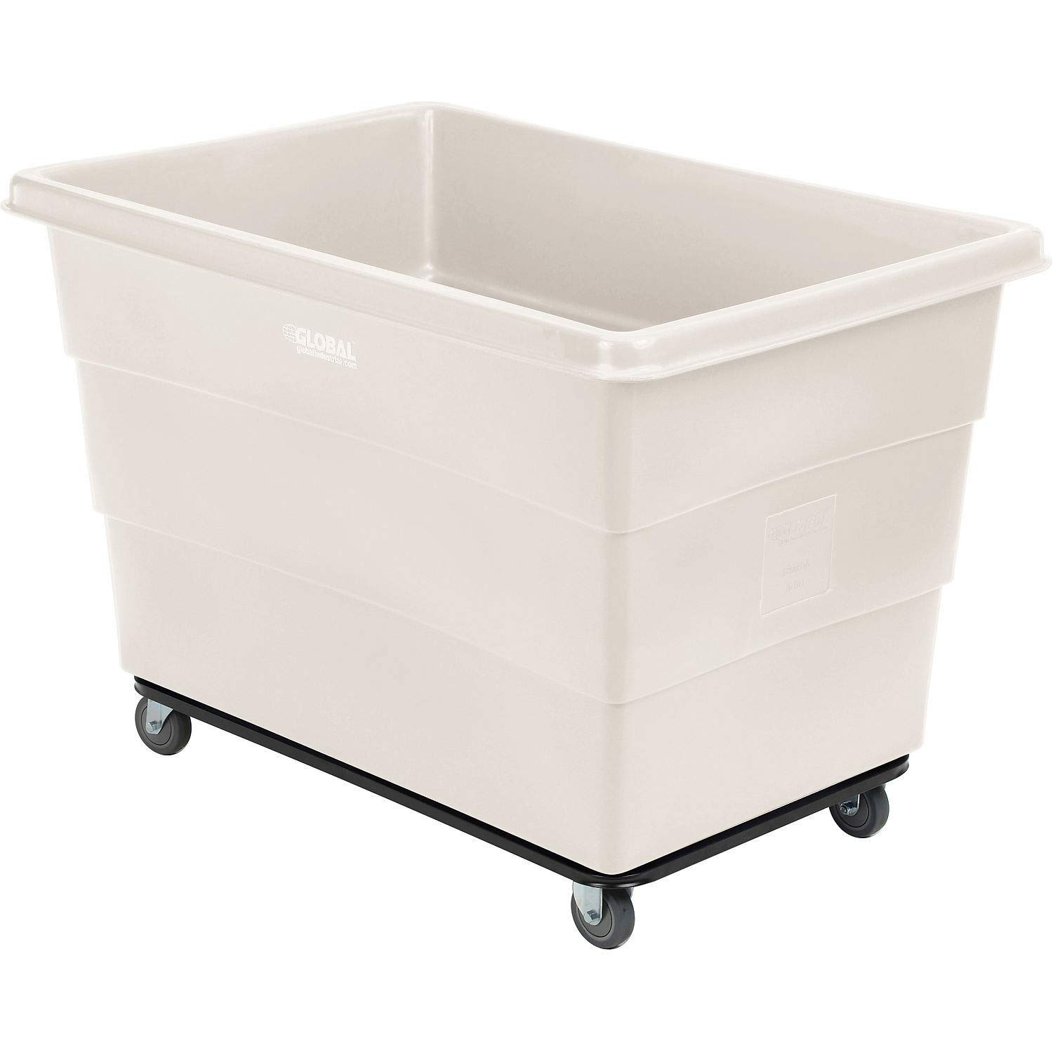 Global Industrial 20 Bushel Plastic Bulk Box Truck, Steel Chassis Base, White, 50-2/5